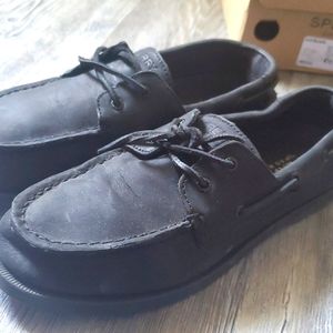 Black Sperry Boat Shoes